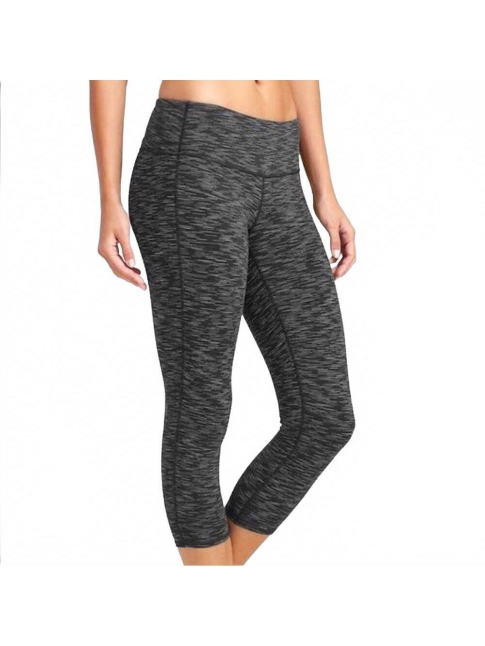 Athleta Capri Chatarunga Black Gray Space Dye Capri Legging XS